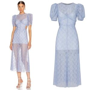 Alice McCall On + On Midi Dress Blue Lace Size 10